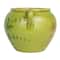 Hello Honey® 10.75" Green Hand-Painted Terra Cotta Urn with Reactive Glaze